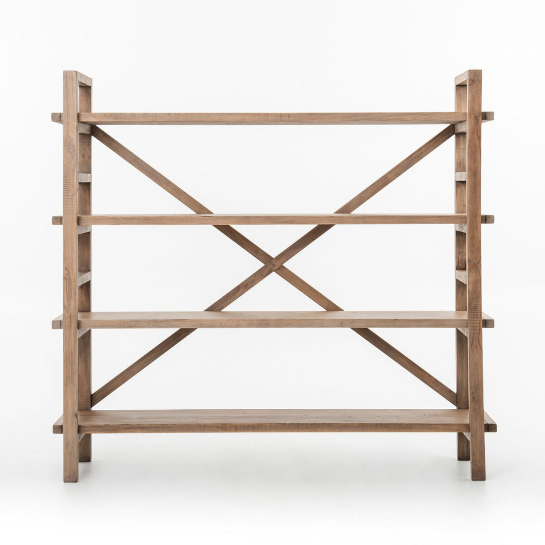Toscana Large Bookshelf in Sundried Wheat front studio view - Whats New Furniture Portland OR