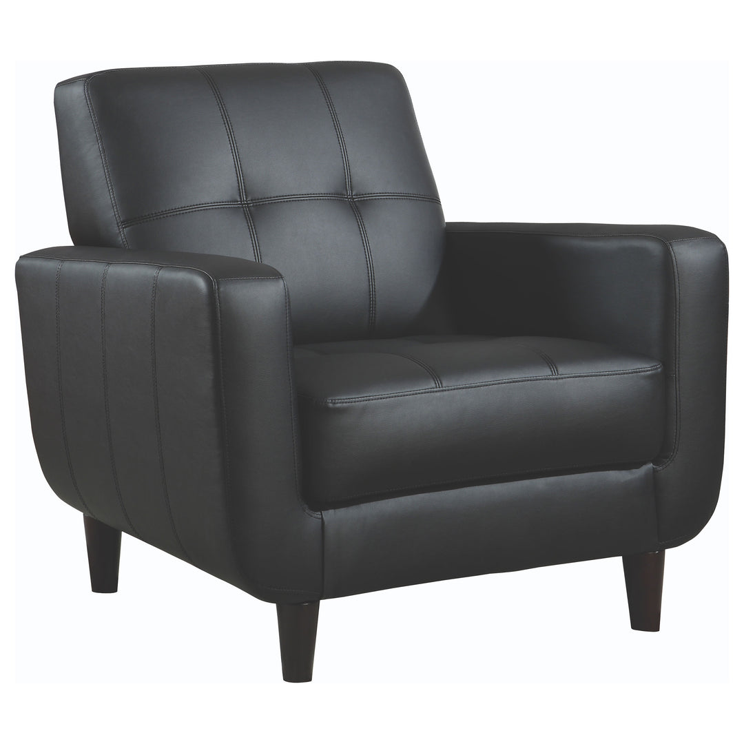 Aaron Upholstered Track Arm Tufted Accent Chair Black - What&