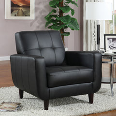 Aaron Upholstered Track Arm Tufted Accent Chair Black - What&