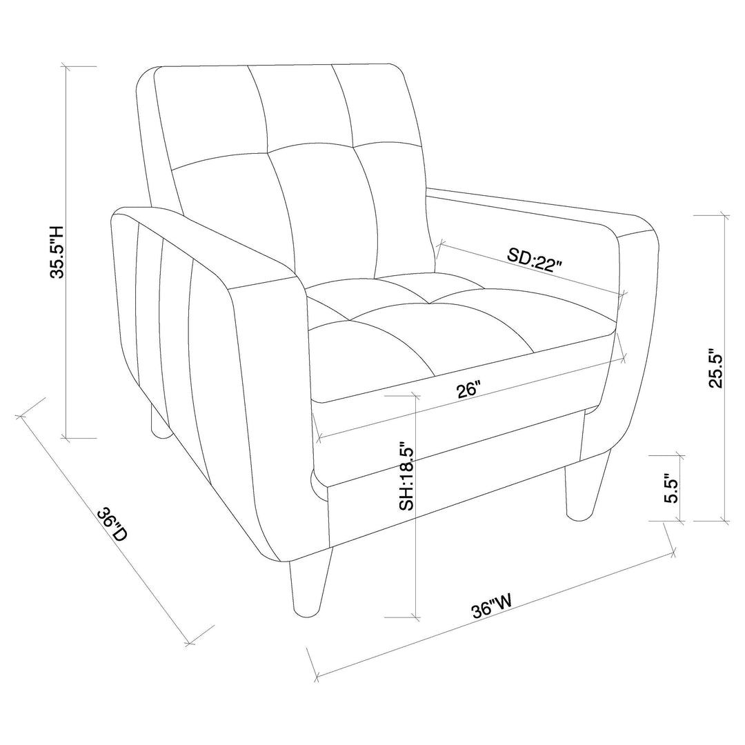 Aaron Upholstered Track Arm Tufted Accent Chair Black - What&