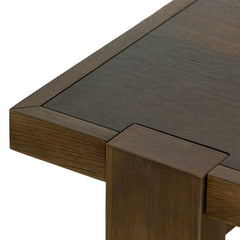 Abstract Dining Table in Smokey Chestnut detail view - checkerboard oak dining table by LH Imports - Whats New Furniture Portland OR