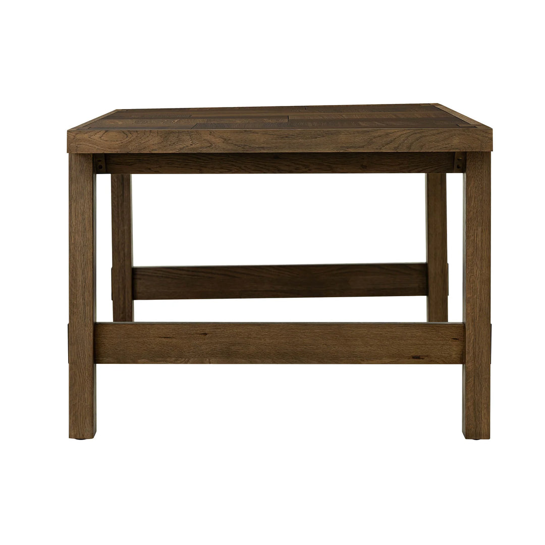 Abstract Dining Table in Smokey Chestnut side view - checkerboard oak dining table by LH Imports - Whats New Furniture Portland OR
