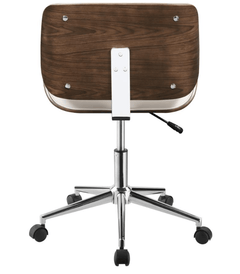 Addington Upholstered Adjustable Office Chair in black &amp; walnut alternate angle - retro adjustable office chair by Coaster - Whats New Furniture Portland OR