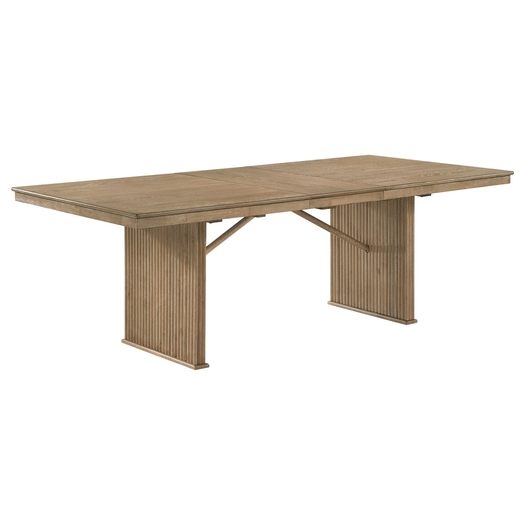 Adina 89-inch Extension Dining Table Distressed Light Brown - What&
