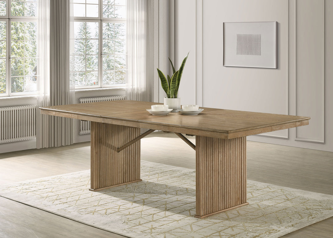 Adina 89-inch Extension Dining Table Distressed Light Brown - What&