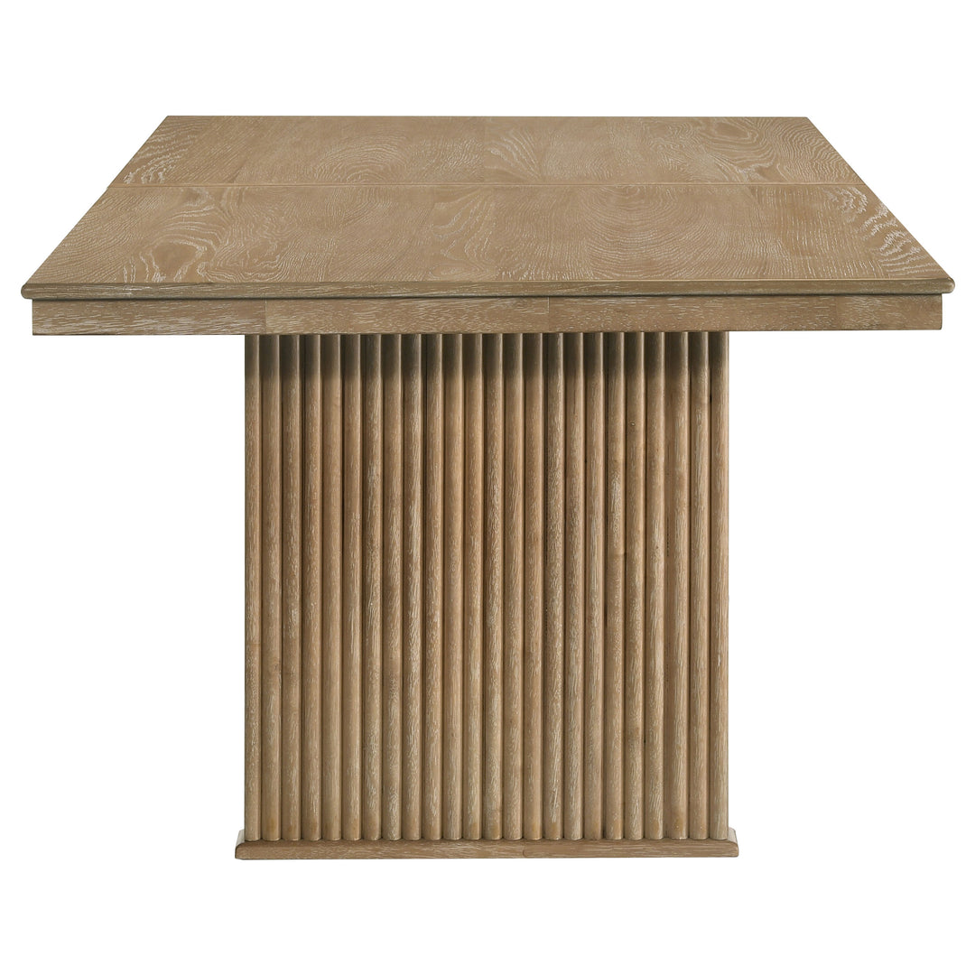 Adina 89-inch Extension Dining Table Distressed Light Brown - What&