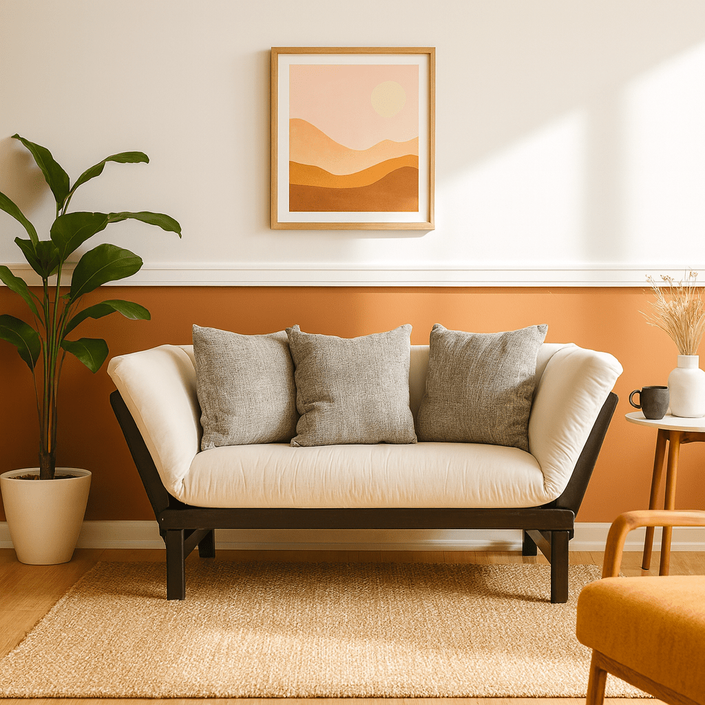 Adjustable Futon w/Pillows detail view 10 - Whats New Furniture - Portland, Oregon