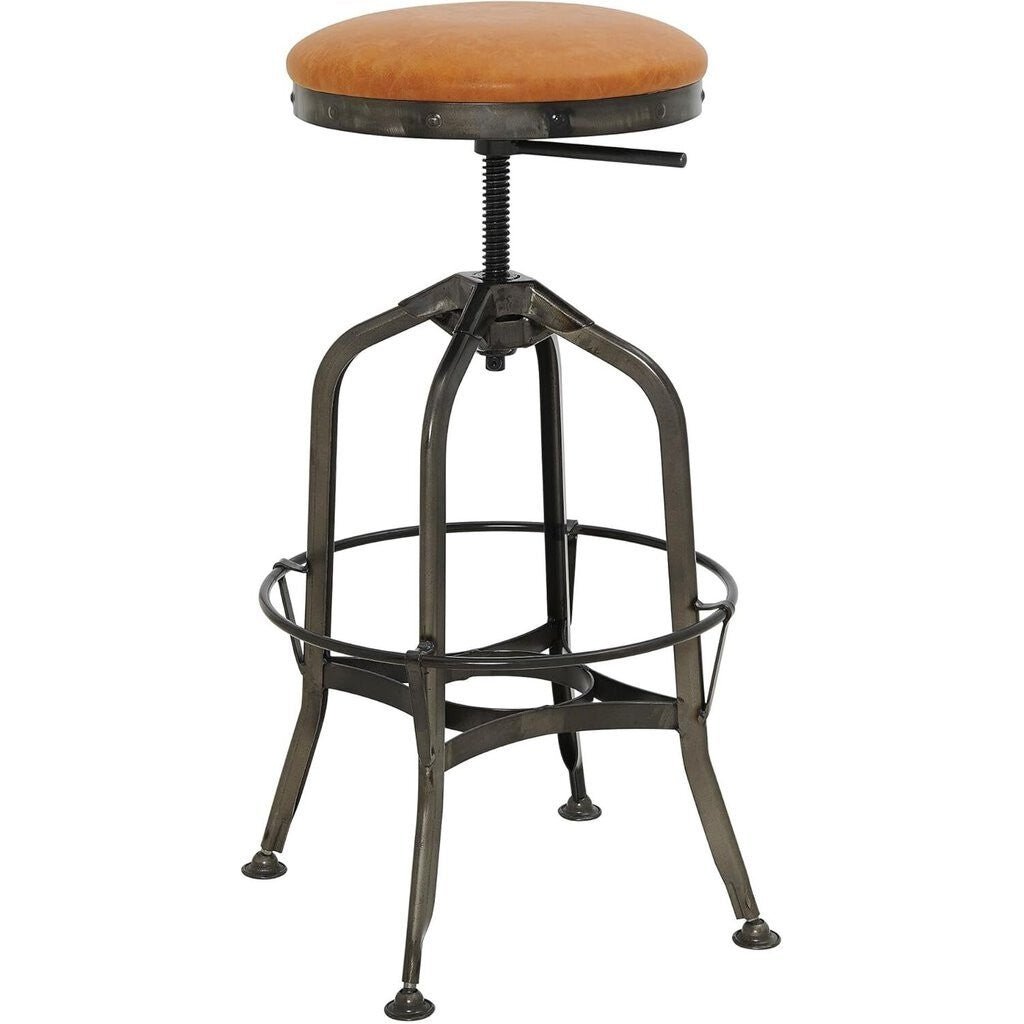 Adjustable Industrial Bar Stool in Gunmetal Vintage Cedar - Gunmetal Vintage Cedar adjustable bar stool by NPD - Whats New Furniture Portland OR