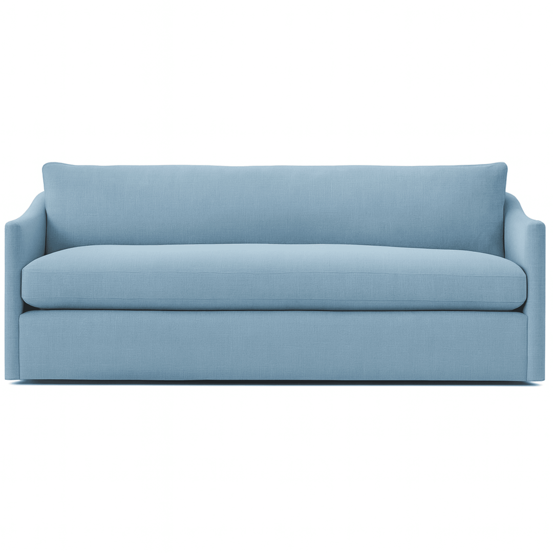 Adler Apartment Sofa in Ice Blue - Hand-Built USA apartment sofa by Rowe - Whats New Furniture Portland OR