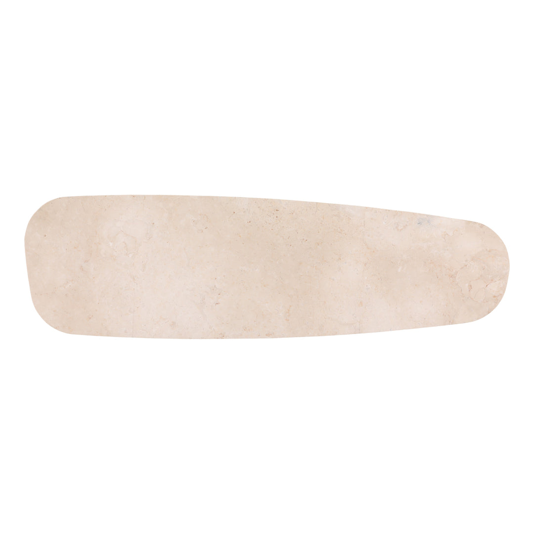 Aelwyn Console Table - Natural Oak &amp; Cream Marble overhead view - Console Tables by Dovetail - Whats New Furniture Portland OR