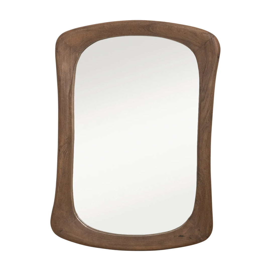 Mango Wood Framed Wall Mirror, Walnut Finish - Whats New Furniture Portland OR