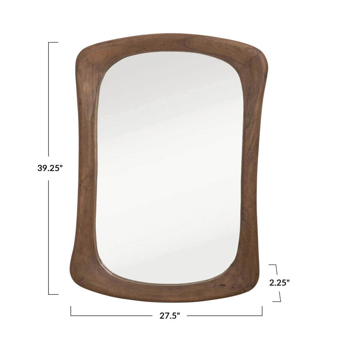 Mango Wood Framed Wall Mirror, Walnut Finish - Whats New Furniture Portland OR (2) (3) (4)