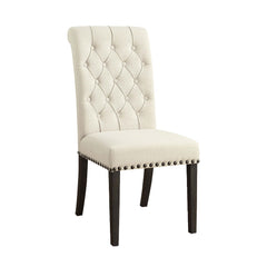 Alana Dining Chair in Cream side angle - tufted dining chair by Coaster - Whats New Furniture Portland OR