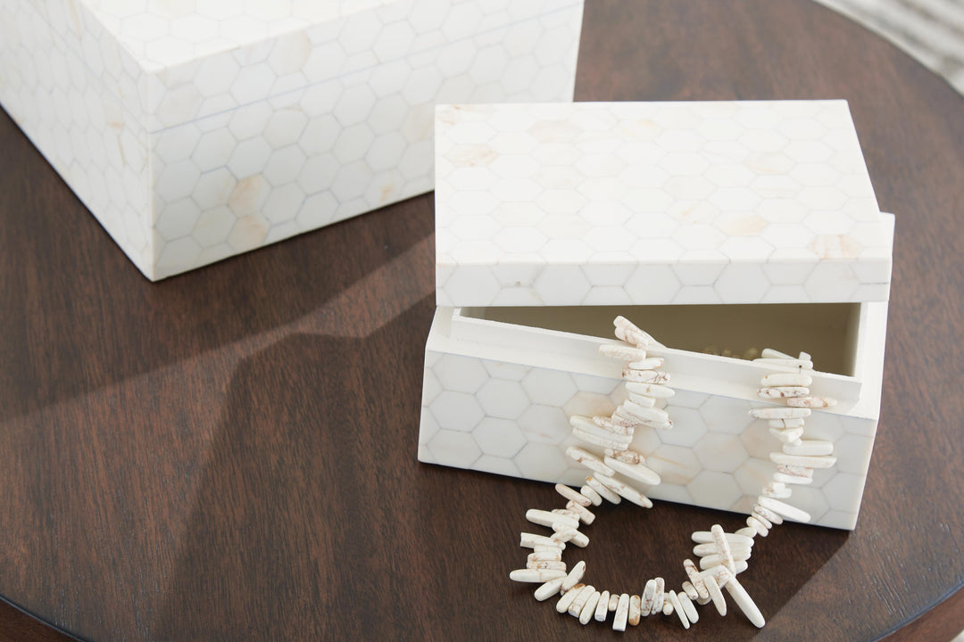 Aldenburg Box Set of 2 in Cream — Ashley Furniture detail view