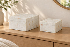 Aldenburg Box Set of 2 in Cream styled in a Portland home — lifestyle view