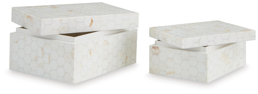 Aldenburg Box Set of 2 in Cream — Ashley Furniture official open box alternate studio view view