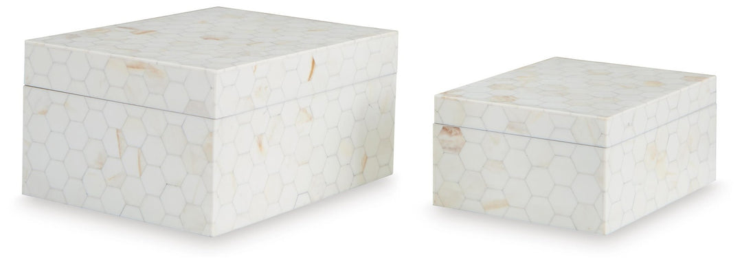 Aldenburg Box Set of 2 in Cream — official Ashley Furniture studio view