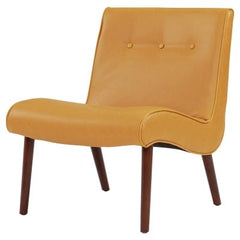 Alexis Chair in Caramel Leather side angle - accent chair by NPD - Whats New Furniture Portland OR