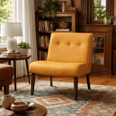 Alexis Chair in Caramel Leather room setting - accent chair by NPD - Whats New Furniture Portland OR