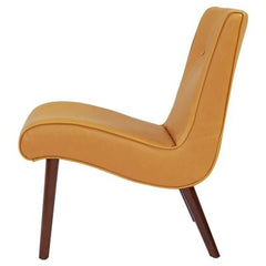 Alexis Chair in Caramel Leather side view - accent chair by NPD - Whats New Furniture Portland OR