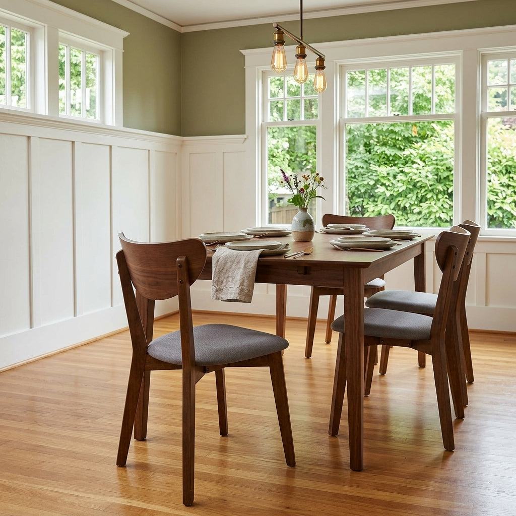 Alfredo Dining Chair in walnut alternate angle - mid-century dining chair by Coaster - Whats New Furniture Portland OR