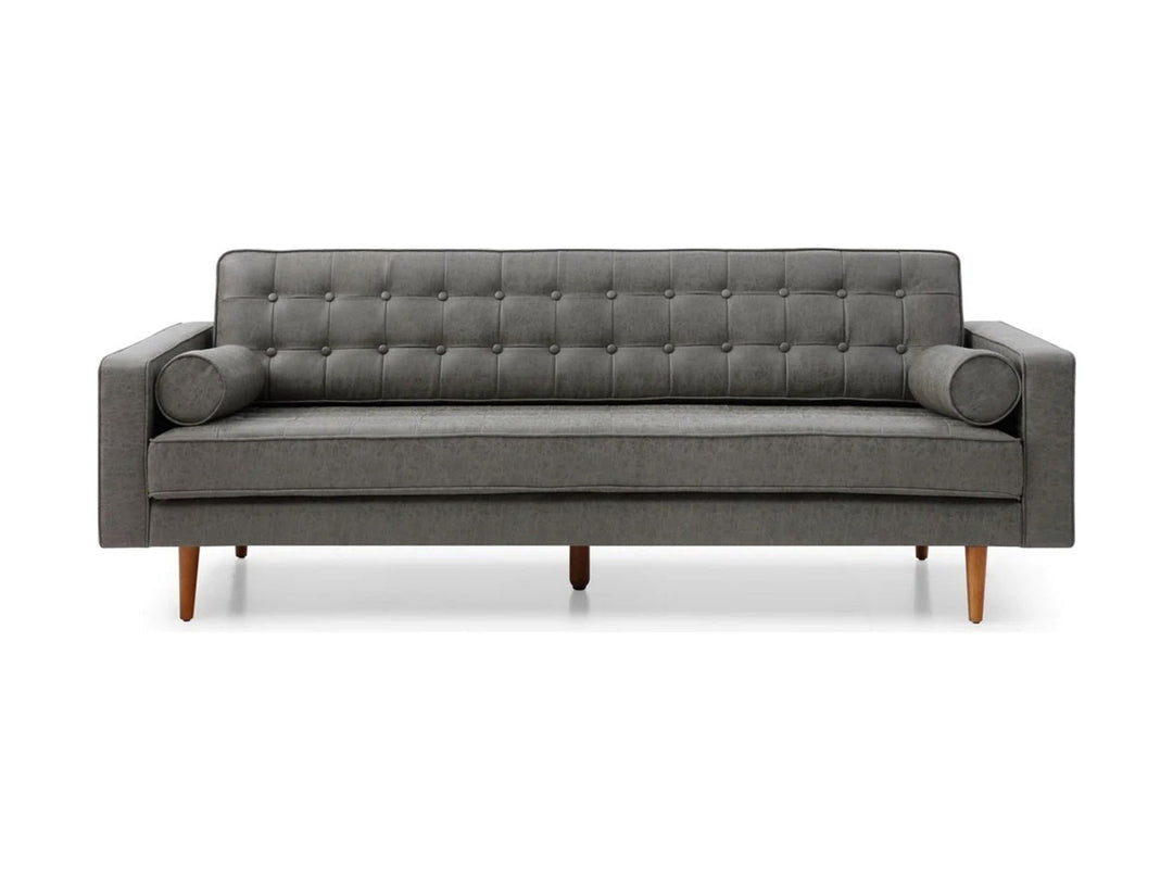Tufted Faux Leather Sofa - Whats New Furniture - Portland, Oregon