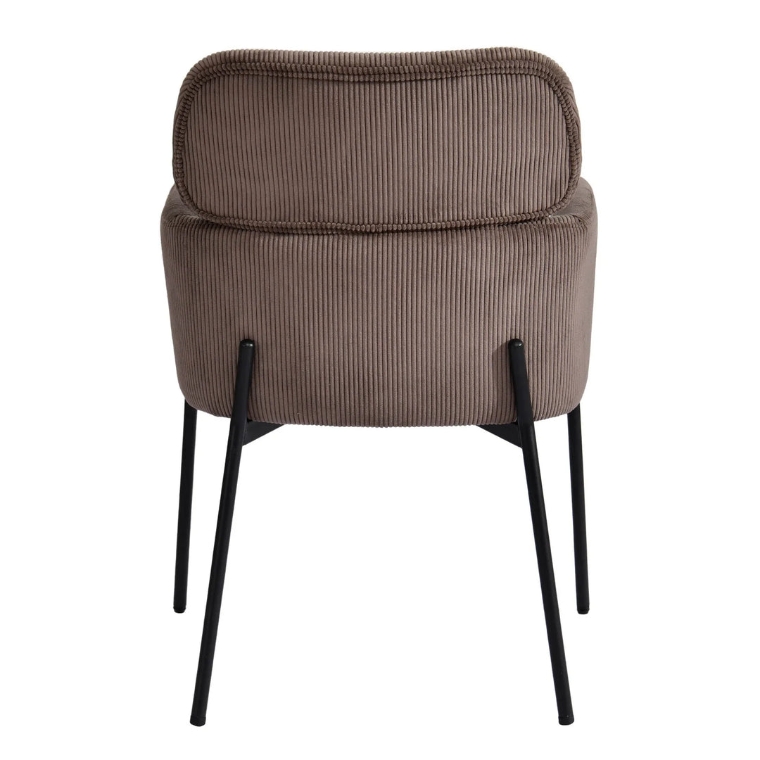 Allegra Dining Chair in Brown fabric colorway back view - upholstered dining chair by LH Imports - Whats New Furniture Portland OR