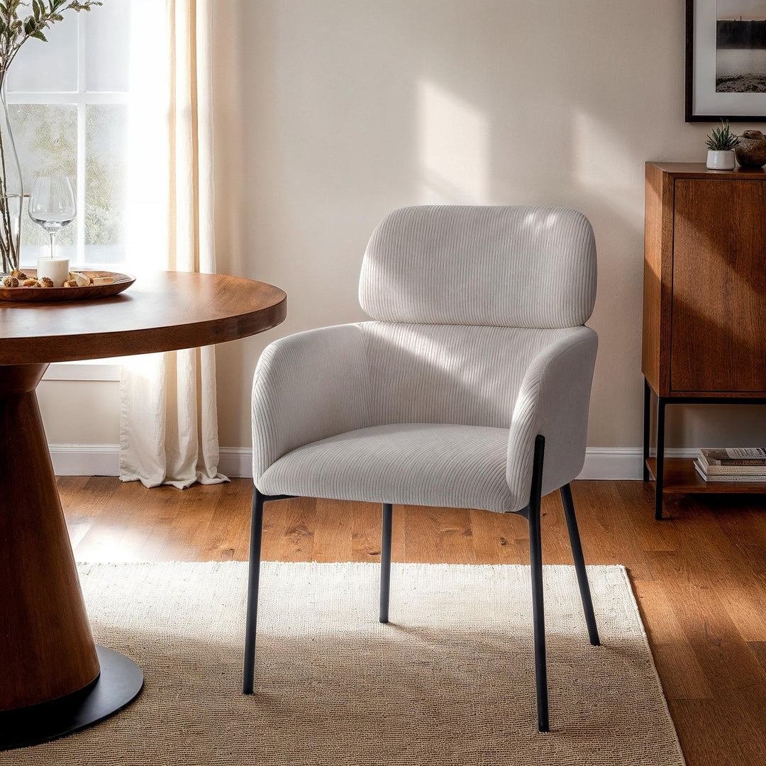 Allegra Dining Chair in Cream variant room setting - upholstered dining chair by LH Imports - Whats New Furniture Portland OR