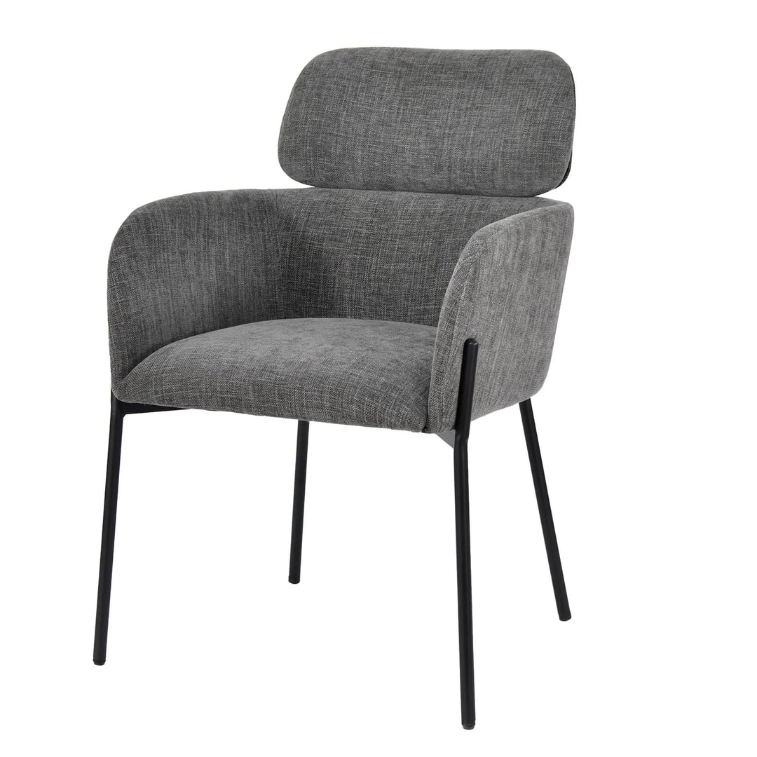 Allegra Dining Chair in Gray side angle - upholstered dining chair by LH Imports - Whats New Furniture Portland OR