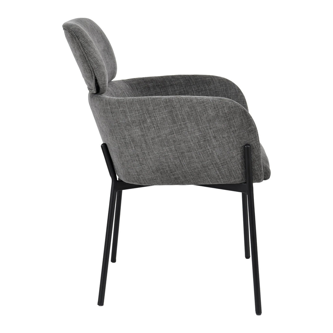 Allegra Dining Chair in Gray side view - upholstered dining chair by LH Imports - Whats New Furniture Portland OR
