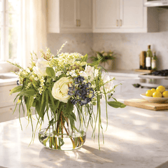 Peony/Hydrangea in Glass Vase - What&