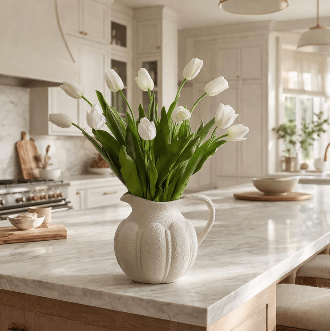 Tulips in Terra Cotta Pitcher - What&