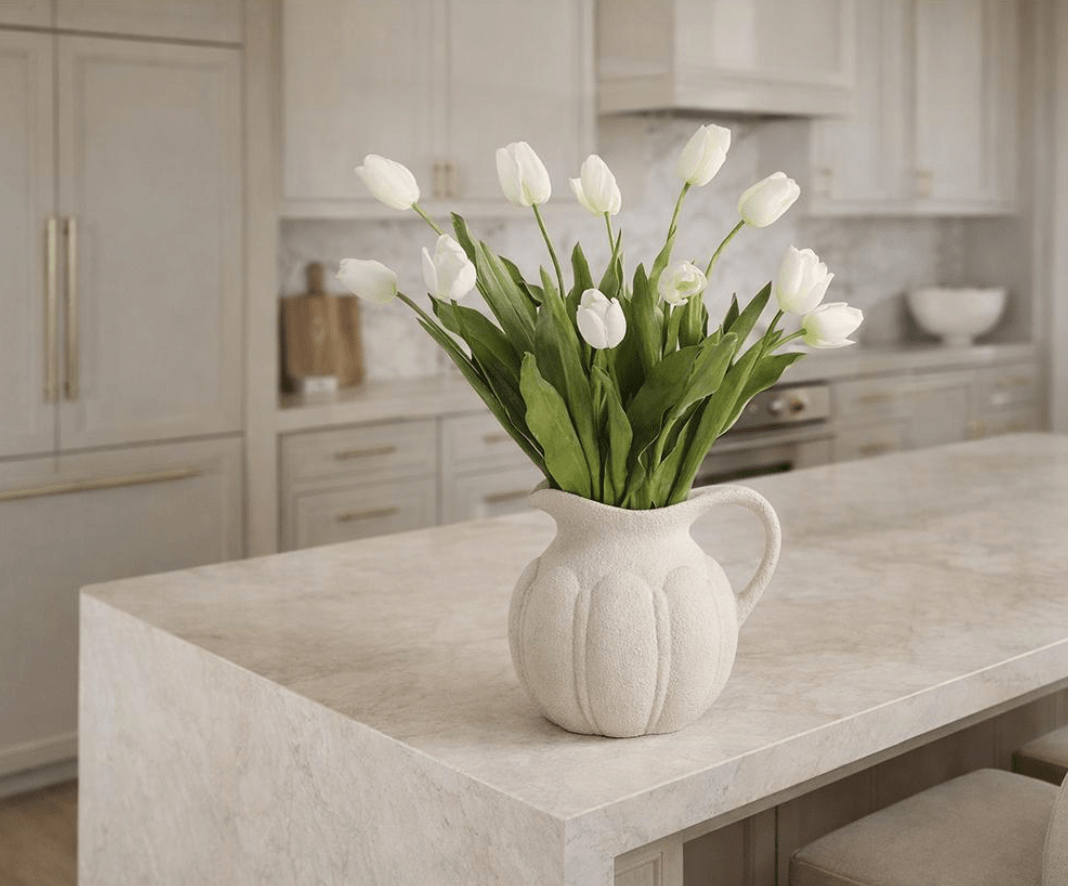 Tulips in Terra Cotta Pitcher - What&