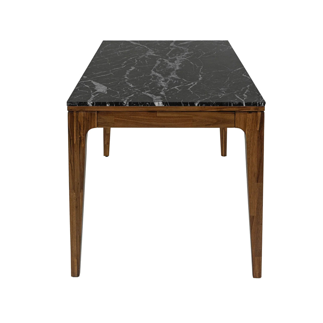 Allure Dining Table in black marble &amp; walnut alternate angle - black marble dining table by LH Imports - Whats New Furniture Portland OR