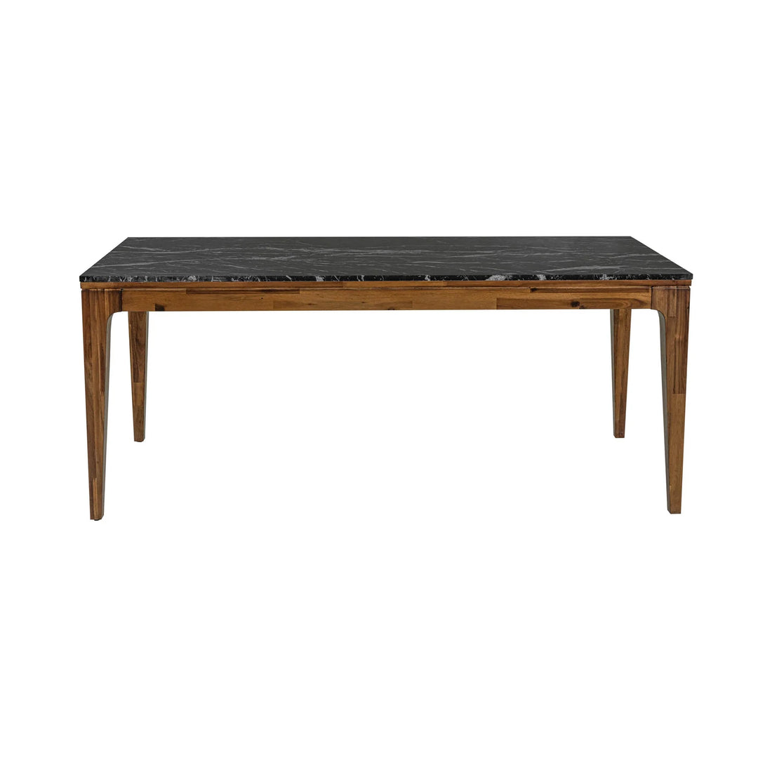 Allure Dining Table in black marble &amp; walnut - black marble dining table by LH Imports - Whats New Furniture Portland OR