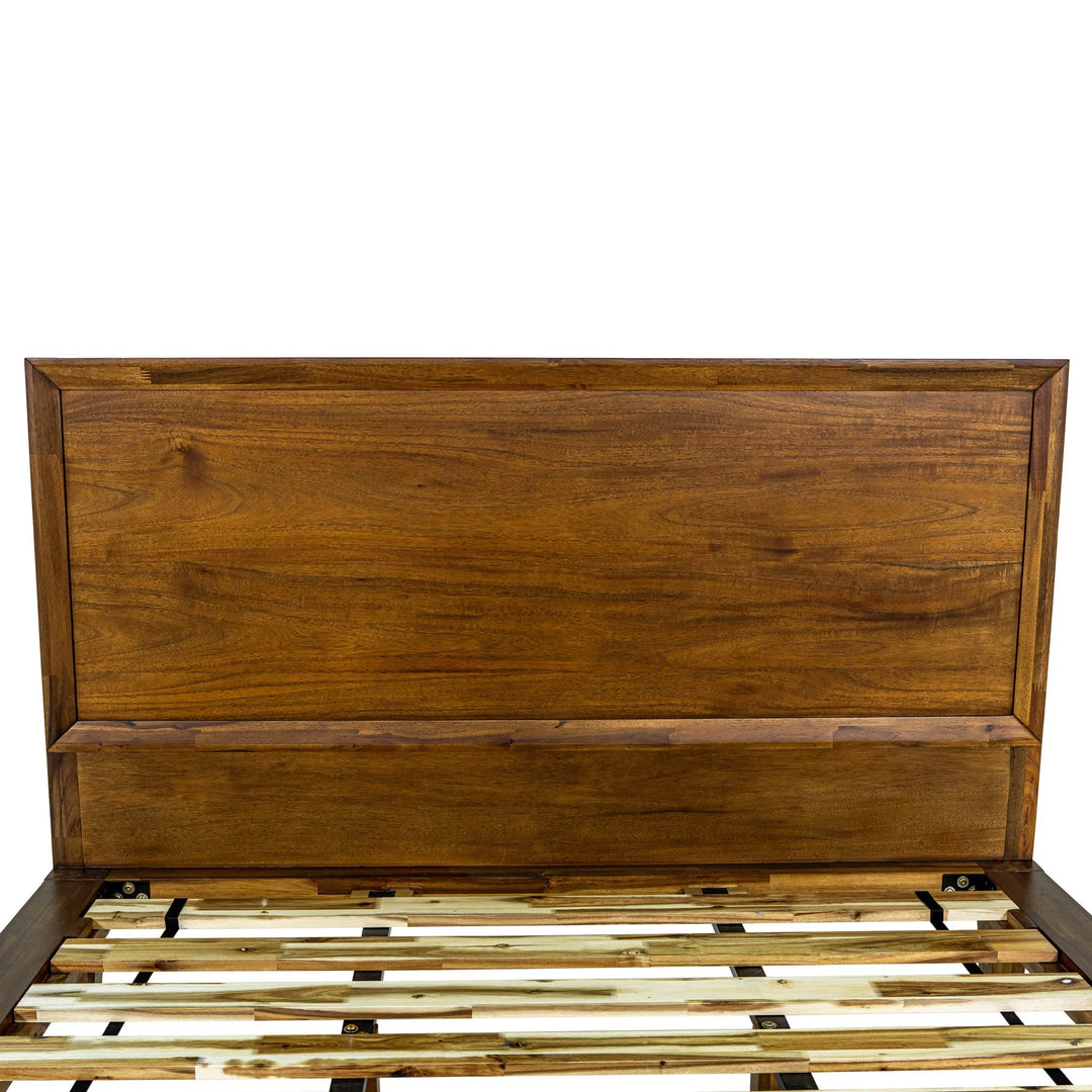 Allure King Bed Frame in Walnut alternate angle - king acacia bed frame by LH Imports - Whats New Furniture Portland OR