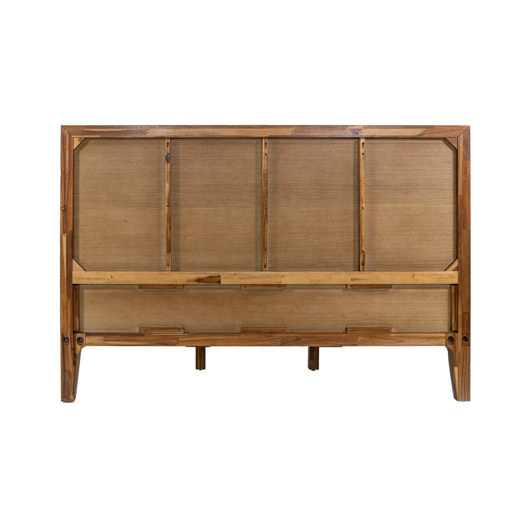 Allure King Bed Frame in Walnut back view - king acacia bed frame by LH Imports - Whats New Furniture Portland OR