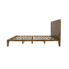 Allure King Bed Frame in Walnut detail view - king acacia bed frame by LH Imports - Whats New Furniture Portland OR