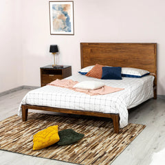 Allure King Bed Frame in Walnut seat detail - king acacia bed frame by LH Imports - Whats New Furniture Portland OR