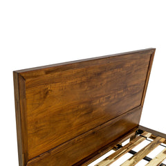 Allure King Bed Frame in Walnut top-down view - king acacia bed frame by LH Imports - Whats New Furniture Portland OR