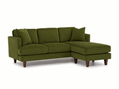 Alpine Sofa Chaise in Vintage Moss - studio three-quarter view - Stanton - Whats New Furniture Portland OR
