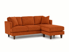 Alpine Sofa Chaise in Lush Papaya - studio three-quarter view - Stanton - Whats New Furniture Portland OR