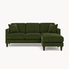 Alpine Sofa Chaise in Lush Spinach - studio front view - Stanton - Whats New Furniture Portland OR