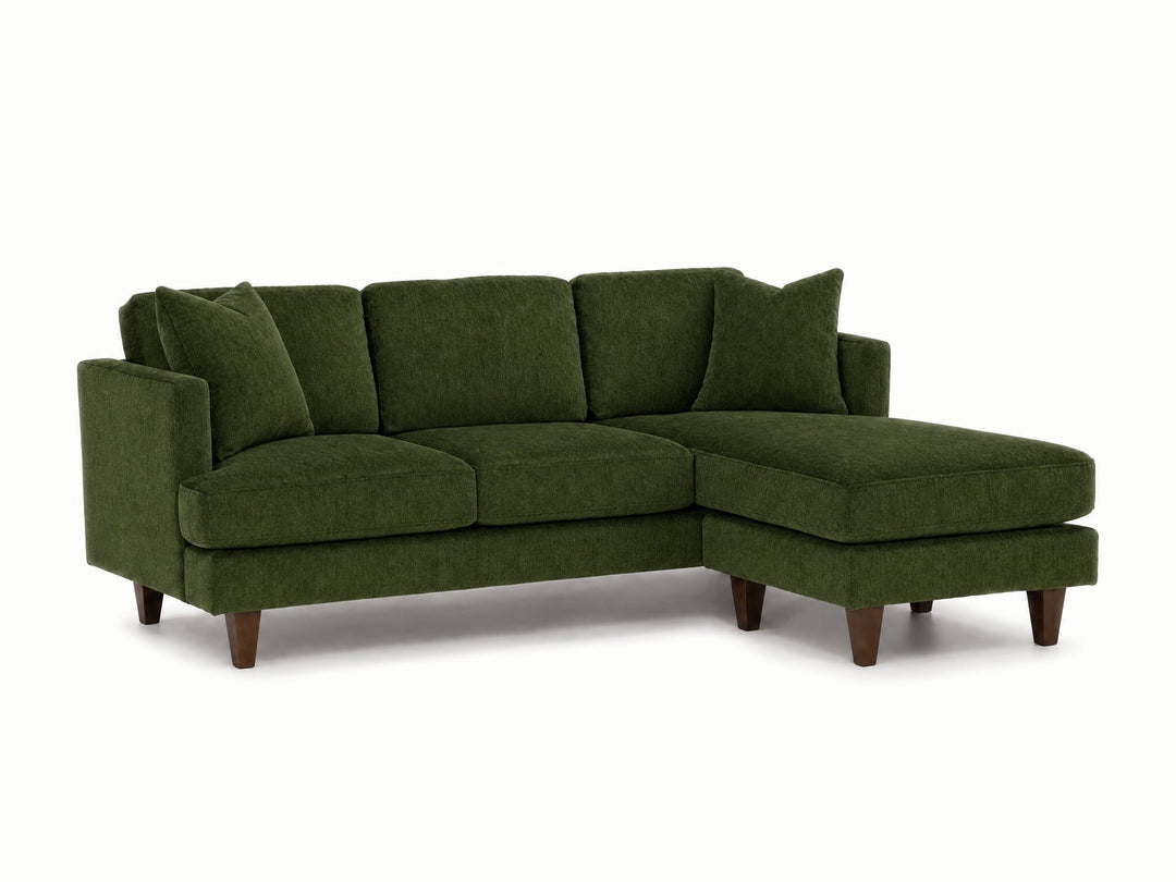 Alpine Sofa Chaise in Lush Spinach - studio three-quarter view - Stanton - Whats New Furniture Portland OR