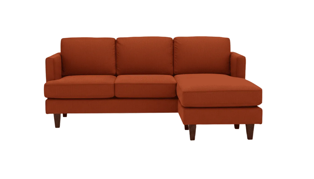 Alpine Sofa Chaise in Marquis Rust front view - sofa with floating chaise by Stanton - Whats New Furniture Portland OR