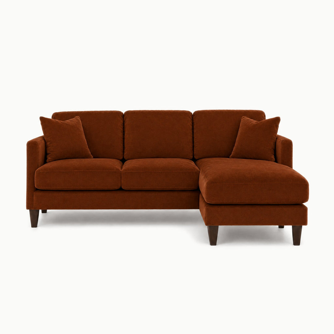 Alpine Sofa Chaise in Marquis Rust - studio front view - Stanton - Whats New Furniture Portland OR