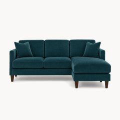 Alpine Sofa Chaise in Sensation Turquoise - studio front view - Stanton - Whats New Furniture Portland OR
