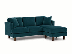 Alpine Sofa Chaise in Sensation Turquoise - studio three-quarter view - Stanton - Whats New Furniture Portland OR