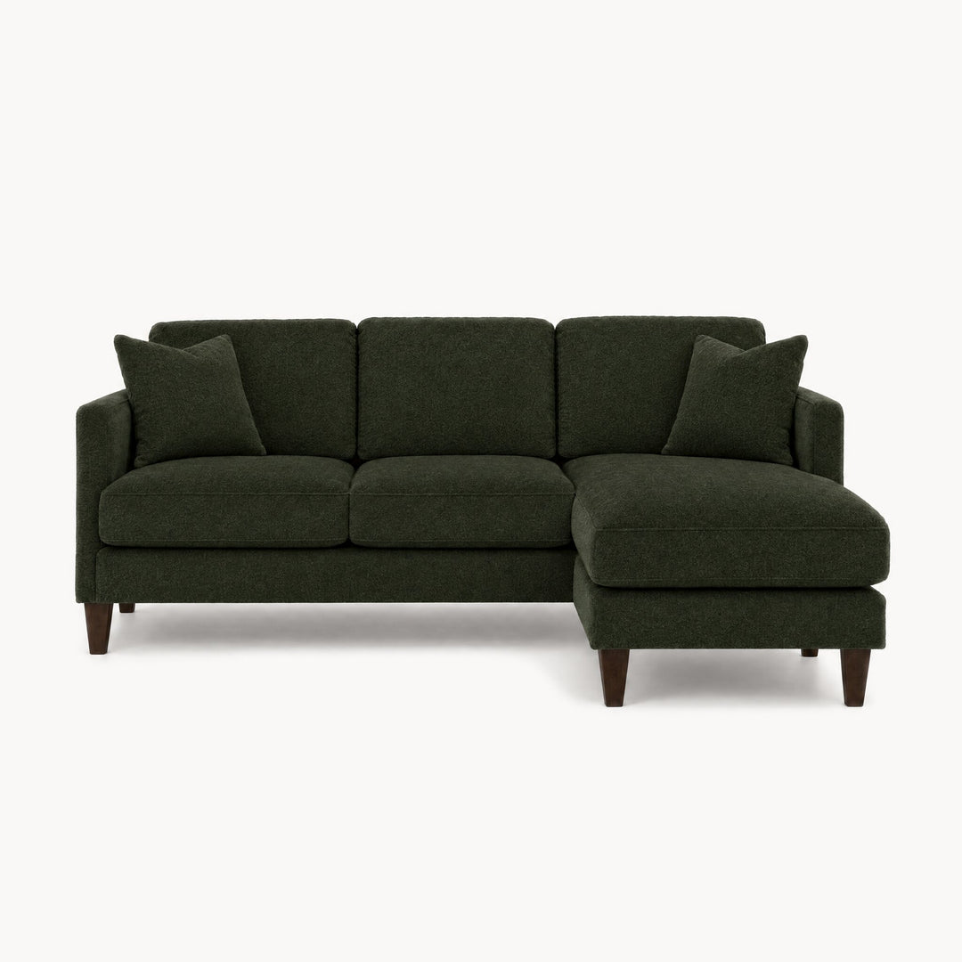 Alpine Sofa Chaise in Shep Kale - studio front view - Stanton - Whats New Furniture Portland OR