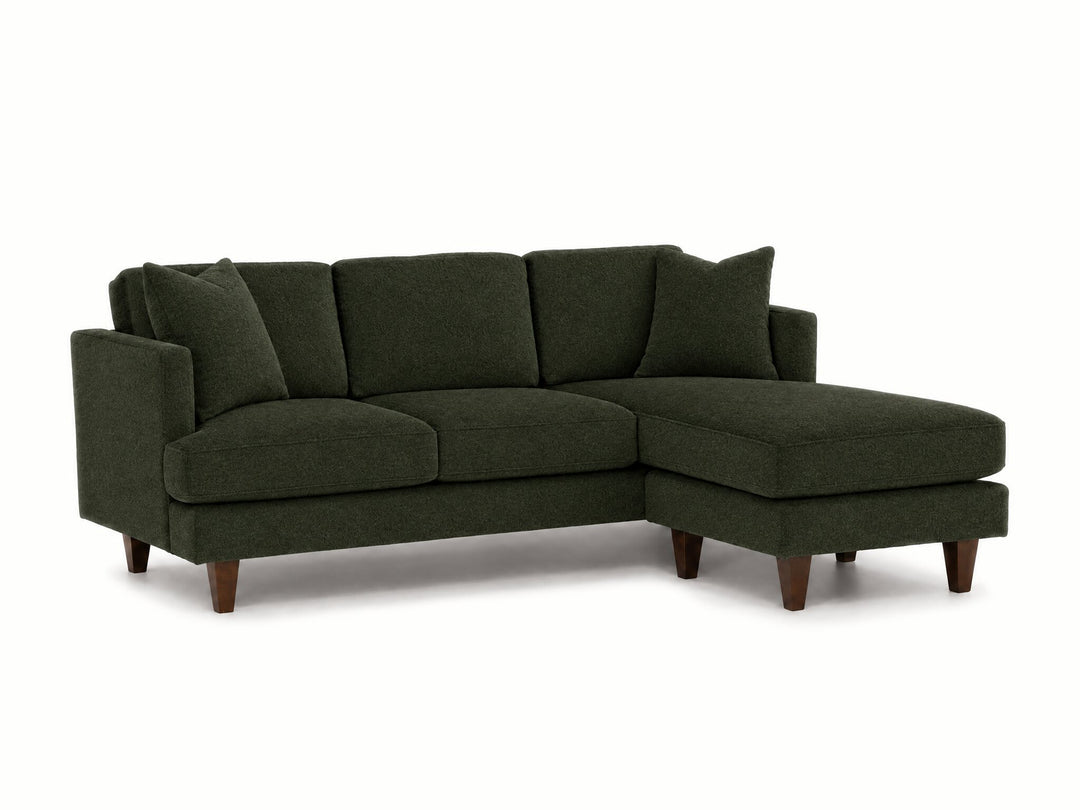 Alpine Sofa Chaise in Shep Kale - studio three-quarter view - Stanton - Whats New Furniture Portland OR